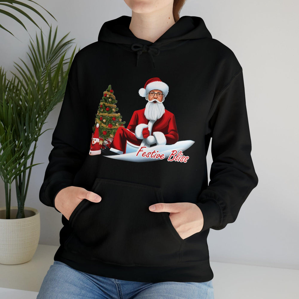 This Hello G Festive Bliss unisex heavy blend hooded sweatshirt is relaxation itself. Made with a thick blend of cotton and polyester, it feels plush, soft and warm, a perfect choice for any cold day.