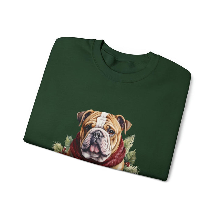 Santa Paws Bulldog Christmas Crewneck Sweatshirt - Hello G