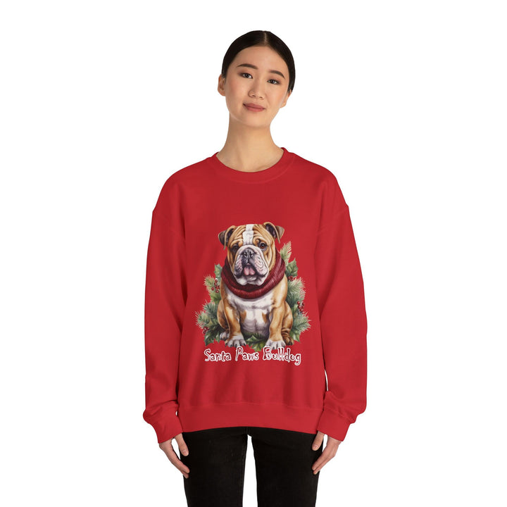 Santa Paws Bulldog Christmas Crewneck Sweatshirt - Hello G