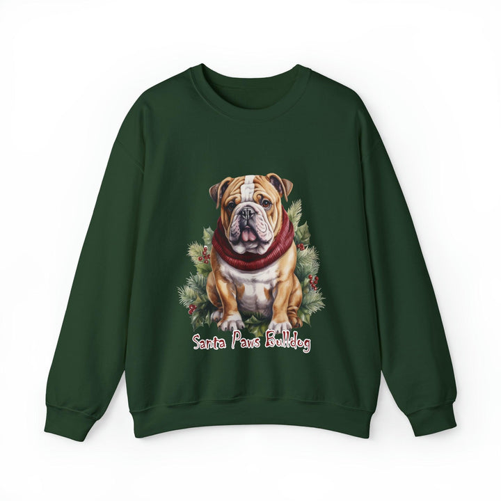 Santa Paws Bulldog Christmas Crewneck Sweatshirt - Hello G